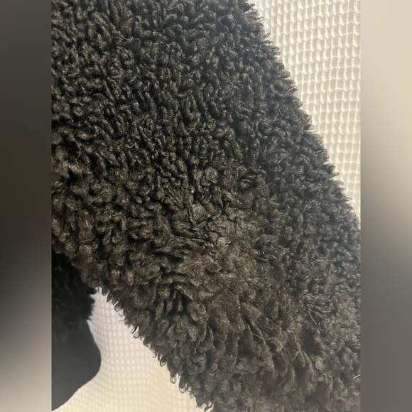 ZARA TRF Sherpa/Teddy Bomber Jacket Black Size L - Picture 15 of 16